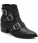 Steve Madden black studded rock leather Moto "Glori" boots women US 7M Photo 0