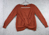 Akira Sweater Women Small V Neck Front Knot Long Sleeve Boho Coquette Chic Photo 0