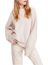 Free People Easy Street Tunic Small Peach Parfait NEW Ribbed Mock Neck Oversized Photo 0