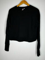 sweaty betty Size 0-2 Black Crew Neck Long Sleeve Sweatshirt CP0528‎ Photo 0