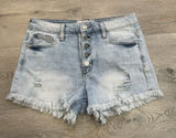 Altar’d State‎ Blue Distressed Frayed Hem Jean Shorts Size 27 or 5 Holes Photo 0