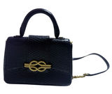 Zara Black Metal Buckle City Bag Faux Leather Top Handle & Crossbody Strap Photo 0