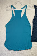 Lululemon Racerback Tank Top Womens Medium Blue Grey Swiftly Tech Run Yoga Gym Photo 0
