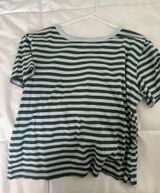 Free Assembly Blue Striped Cotton Top M Photo 0