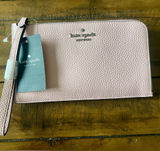 Brand New, Kate Spade Pebbled Leather Wristlet in Pale “Tutu Pink” Photo 0