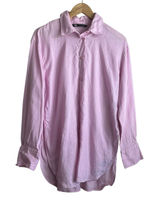 Zara Women Coastal Beachy Linen Button Up Top M Pink Smocked Back Minimalist Photo 0