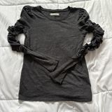Free People We The Free Gray Long Sleeve Top Blouse Womens Size XS Hippie Boho Photo 0