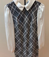 ⭐️Tommy Hilfiger Gray Plaid Dress with White Collar Photo 0