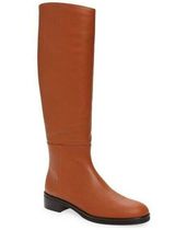 Frame Le Ramsay Knee High Boots Women's 8 Brown Leather Block Heel Zip Back S25 Photo 0