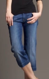 NWT 7 For All Mankind Dojo Low Rise Cropped Flare Jeans Photo 0
