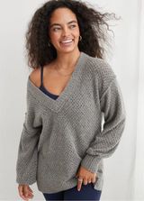 Aerie V-Neck Sweater Oversized Photo 0