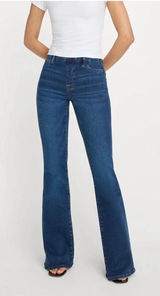 Good American Pull On Indigo Flare Jeans Sz L Photo 0