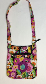 Vera Bradley Rhythm and Blues Quilted Floral Crossbody Bag Purple Pink Orange Photo 0