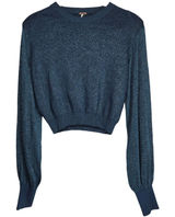 Free People Teal Blue‎ Let It Shine Sweatshirt OB719485 Small Photo 0