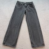 Levis Women W27 L30 Wide Leg Jeans Washed Black 100% Cotton A3566-0000 Photo 0