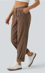 Halara Mid Rise Zipper Pocket Corduroy Casual Pants in Acorn Women’s Size Large Photo 0