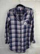Victoria's Secret Women's Blue Purple Plaid Polka‎ Dot Nightgown Size Small Photo 0