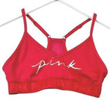 PINK Victoria's Secret Sports Bra Womens Polyester Mesh Racerback Red XXS‎ Photo 0