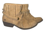 Billabong Womens Ankle Boots‎ Sz 8 Nico Dune Beige Braid Tassels Faux Suede Boho Photo 0