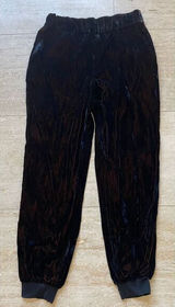 Alice‎ + Olivia Black brown Velvet Joggers Lounge Pants Elastic Waist Cuffs XS Photo 0