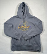 Carhartt Women’s Small Gray Pullover Hoodie Graphic Logo Sweatshirt Cozy Casual Photo 0