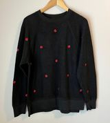 Victorias Secret PINK Embroidered Rose Oversized Crewneck Sweatshirt Photo 0
