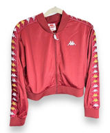Kappa Banda Ponce Women's Large‎ Red Long Sleeve Cropped Track Jacket NWT Photo 0