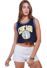 Ultra Game WNBA Chicago Sky Cropped Mesh Basketball Jersey Navy Blue Womens L Photo 0