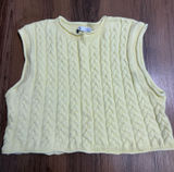Zara Vest Cable Knit Yellow Fisherman Sweater Vest Tank Top Fall Chunky‎ Preppy Photo 0