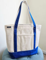 Lands End Canvas Boat Bag Tote Beach Travel Grocery Thrift Carry All Heavy Duty Photo 0