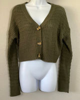 Mossy Green Cottagecore Goblincore Forest‎ Fairy Button Up Knitted Cardigan XS Photo 0