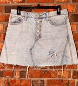 Free people We the Free women’s distressed denim mini skirt blue 29 Photo 0