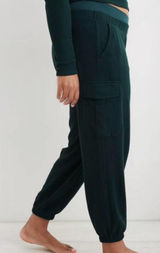 Aerie Waffle Joggers Cargo Style Green Size Medium Loungewear Cozy Photo 0