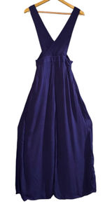 Maeve Anthropologie Purple‎ Overall Jumpsuit Suspender Wide Leg Sz 0 Boho *Flaw* Photo 0
