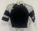 NWT Tobi Black Mesh Panel Crop Top Sheer Sleeve FFTP01 Small Night Out Festival Photo 0