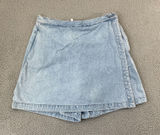 Vintage Russ State Of Blue Denim Skort Women 12 Petite 90s Light Wash Photo 0