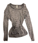 Lululemon Heathered Grey Long Sleeve Athletic Top Size 2 Yoga Running Photo 0