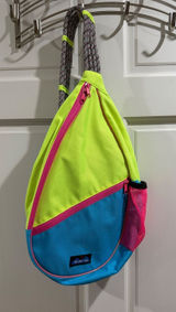 KAVU Rope Sling Bag Neon Lime Blue Pink Colorblock Y2K Outdoor Crossbody Photo 0