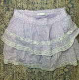 Altar'd State Winnie Floral Tiered Mini Skirt Purple Size L Photo 0