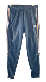 697 Adidas Tiro Pink Stripe Athletic Tapered Track Pants Black Womens Medium Photo 0