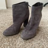 J. Crew Adele Heeled Ankle Boot Suede Leather Size 6 Italian Gray Slouchy Boots Photo 0