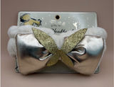 Disney Tinker Bell Spa Headband‎ White Plush Gold Glitter Bow Taste Beauty Photo 0