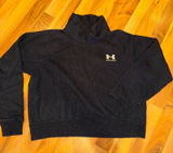 Under Armour Women's‎ Pullover Mock Neck Sweatshirt crop Long Sleeve Top Black Photo 0