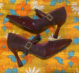 Burgundy Mary Jane Pumps Size 41/ US Woman 9.5 Photo 0