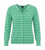 NWT J.CREW Womens Cardigan Green Italian Cashmere Knit Striped Sweater Large Photo 0