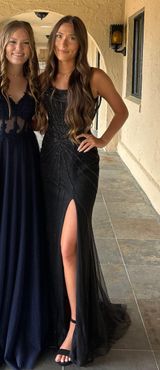 Black Slit Prom Dress Photo 0