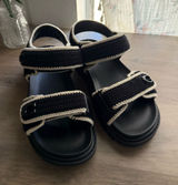 NWOT Coach Brynn Sandals in Black Crotchet Size 5.5 Photo 0