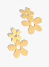 Madewell Double Flower Stud Drop Earrings Gold Toned Photo 0