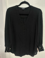 Express Top Black Long Sleeve Women’s Photo 0