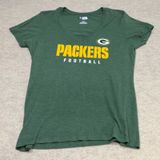 NFL Team Apparel Green Bay Packers Womens V-Neck T-Shirt Green‎ Large Football Photo 0